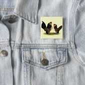 Belgische d'Anvers Zwerghühner:  Wachteln Button (Beispiel)