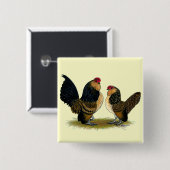 Belgische d'Anvers Zwerghühner: Wachteln Button (Vorne & Hinten)
