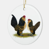 Belgische d'Anvers Zwerghühner: Wachteln Keramik Ornament (Links)