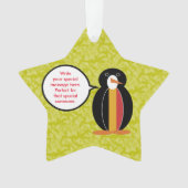 Belgische Fahne Feiertage Frau Penguin Gespräch Ornament (Vorderseite)