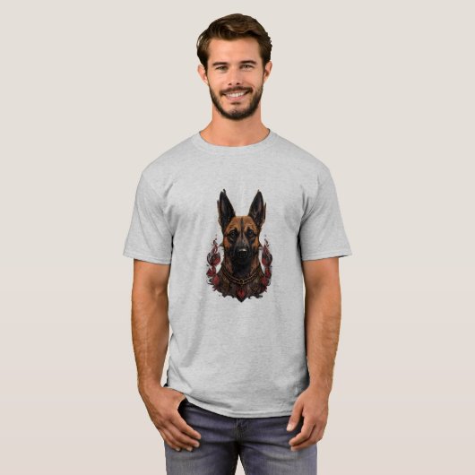 Belgische Festspiele Malinois mit Warrior Atture T-Shirt (Vorne ganz)