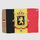 Belgische Flagge & Belgien mit Monogramm Golfhandt Golfhandtuch (Horizontal)