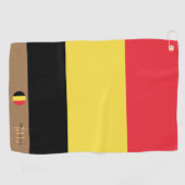 Belgische Flagge & Belgien mit Monogramm Golfhandt Golfhandtuch (Horizontal)