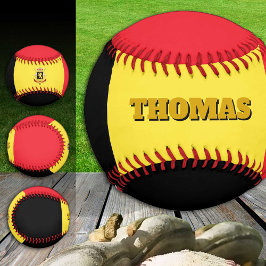 Belgische Flagge, Belgien, Monogramm/Baseball-Bäll Baseball