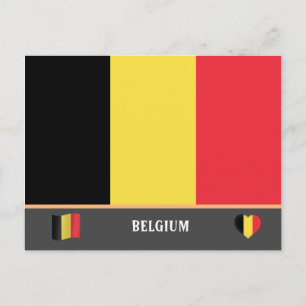 Belgische Flagge / Belgische Landesreise / Belgien Postkarte