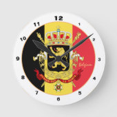 Belgische Flagge, Emblem & Belgier Trendmode Runde Wanduhr (Vorderseite)
