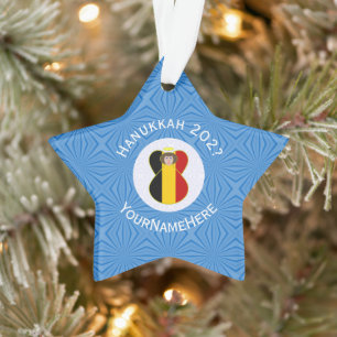 Belgische Flagge Engel Hanukkah Personalisiert Ornament
