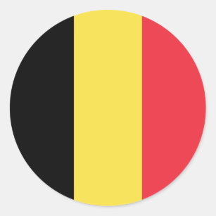 belgische Flagge, Flagge Belgiens Runder Aufkleber