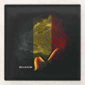 Belgische Flagge Glasuntersetzer (Vorderseite)
