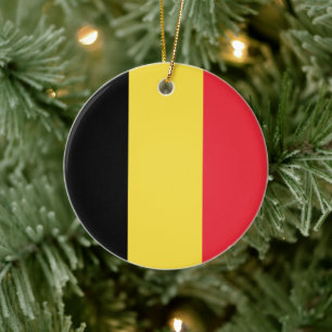 belgische Flagge Keramik Ornament