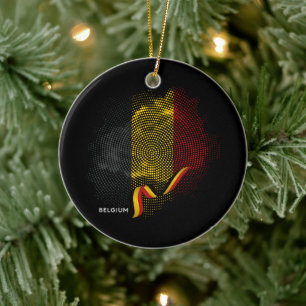 Belgische Flagge Keramik Ornament