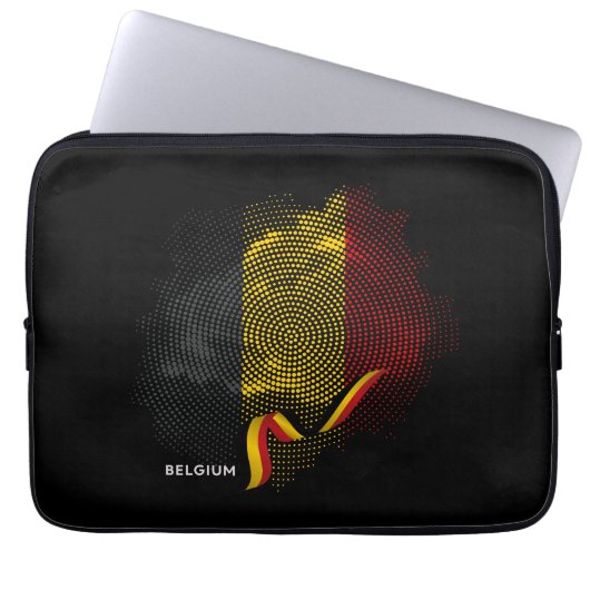 Belgische Flagge Laptopschutzhülle (Vorderseite)