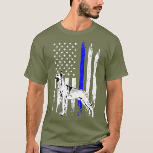 Belgische Flagge Malinois K9 Einheit Thin Blue Lin T-Shirt