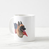 Belgische Flagge Malinois Kaffeetasse (Vorderseite Links)