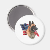Belgische Flagge Malinois Magnet (Vorderseite/Rückseite)