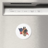 Belgische Flagge Malinois Magnet (In Situ (Geschirrspüler))