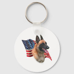Belgische Flagge Malinois Schlüsselanhänger