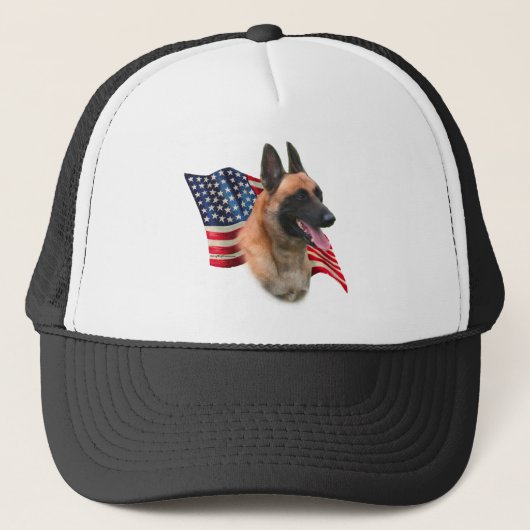 Belgische Flagge Malinois Truckerkappe (Vorderseite)