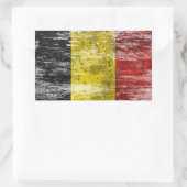 Belgische Flagge mit Scuffed und Worldof Rechteckiger Aufkleber (Tasche)