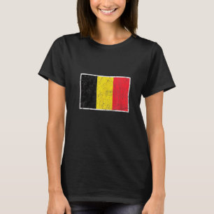 Belgische Flagge mit Vintage-Farben der belgischen T-Shirt