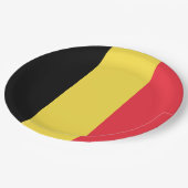 belgische Flagge Pappteller (Schrägansicht)