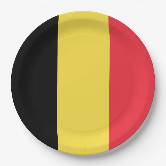belgische Flagge Pappteller (Vorderseite)