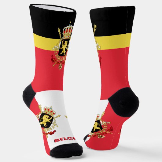 Belgische Flagge Patriotisch, Nachhaltig Belgien Socken (Gewinkelt)
