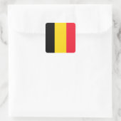 belgische Flagge Quadratischer Aufkleber (Tasche)