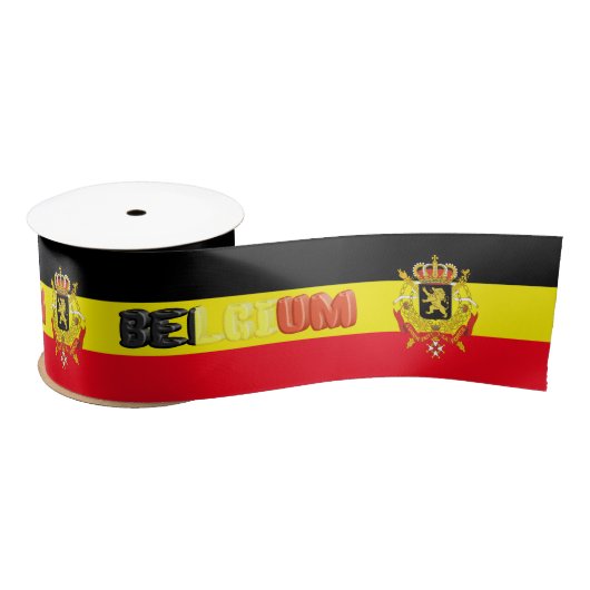 belgische Flagge Satinband (Spule)