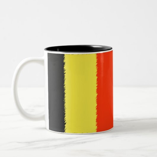 Belgische Flagge Zweifarbige Tasse (Links)