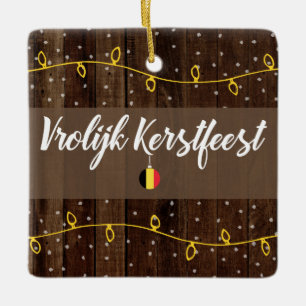Belgische frohe Weihnachten, Vrolijk Kerstfeest Keramikornament