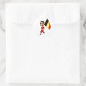 Belgische Girl Runder Aufkleber (Tasche)