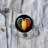 Belgische Herz-Flagge mit Metalleffekt Button (Beispiel)