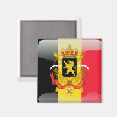Belgische Hochglanzflagge Magnet (Vorderseite/Rückseite)