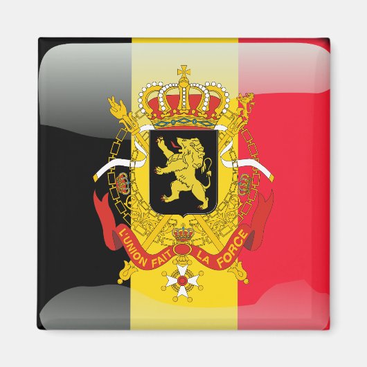 Belgische Hochglanzflagge Magnet (Vorne)