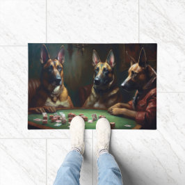 Belgische Hunde Malinoi Poker Art Fußmatte