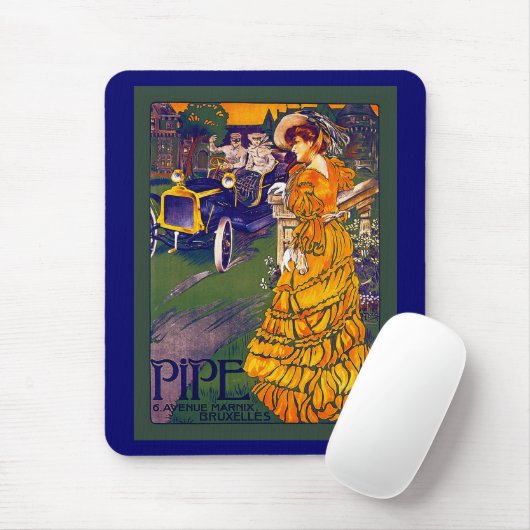 Belgische Jugendstilwagenwerbung Mousepad (Mit Mouse)