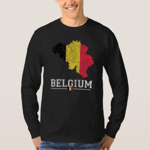 Belgische Karte und Flagge Souvenir Abgenutzt Be T-Shirt