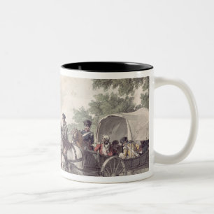 Belgische Lastwagenbeförderung verwundet vom Feld Zweifarbige Tasse
