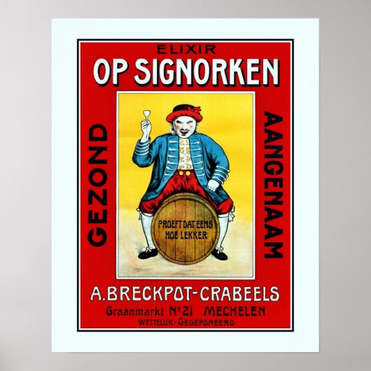 Belgische Likör der 30er Jahre mit Mechelen-Puppen Poster (Vorne)