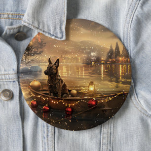 Belgische Malinoi Weihnachtsfeiertage Button
