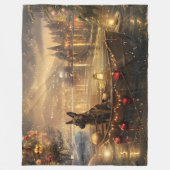 Belgische Malinoi Weihnachtsfeiertage Fleecedecke (Vorderseite)