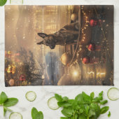 Belgische Malinoi Weihnachtsfeiertage Geschirrtuch (Gefaltet)