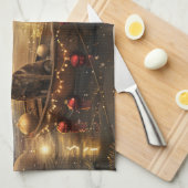 Belgische Malinoi Weihnachtsfeiertage Geschirrtuch (Viertel Falte)