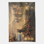 Belgische Malinoi Weihnachtsfeiertage Geschirrtuch (Vertikal)