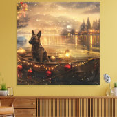 Belgische Malinoi Weihnachtsfeiertage Leinwanddruck (Insitu (Wohnzimmer))