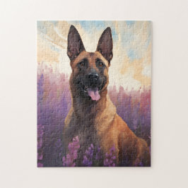 Belgische Malinois auf dem Lavendelmarkt Puzzle