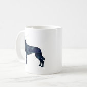 Belgische Malinois Black Watercolor-Silhouette Kaffeetasse (Vorderseite Links)