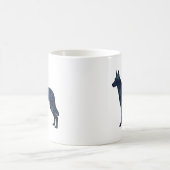 Belgische Malinois Black Watercolor-Silhouette Kaffeetasse (Mittel)
