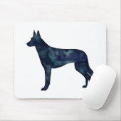Belgische Malinois Black Watercolor-Silhouette Mousepad (Mit Mouse)